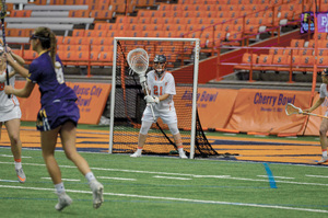 Asa Goldstock and Syracuse's other goalies now work primarily with new goalie coach Matt Palumb.
