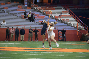 Morgan Widner was dominant at the faceoff X for Syracuse last season, but will be splitting time with Julie Cross this year.