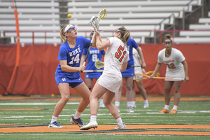 Emily Hawryschuk just started taking draws for Syracuse last Thursday against Princeton.